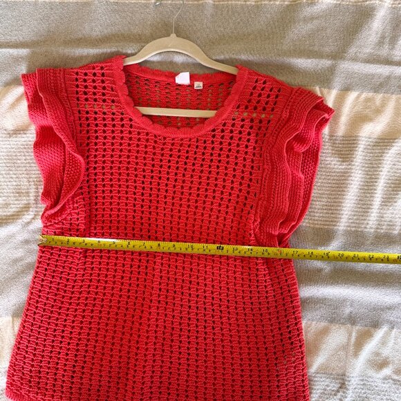 Crochet Flutter Sleeve Top - Picture 6 of 6